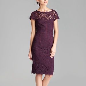 ML Monique Lhuillier Lace Sheath Dress Sz 10 EUC